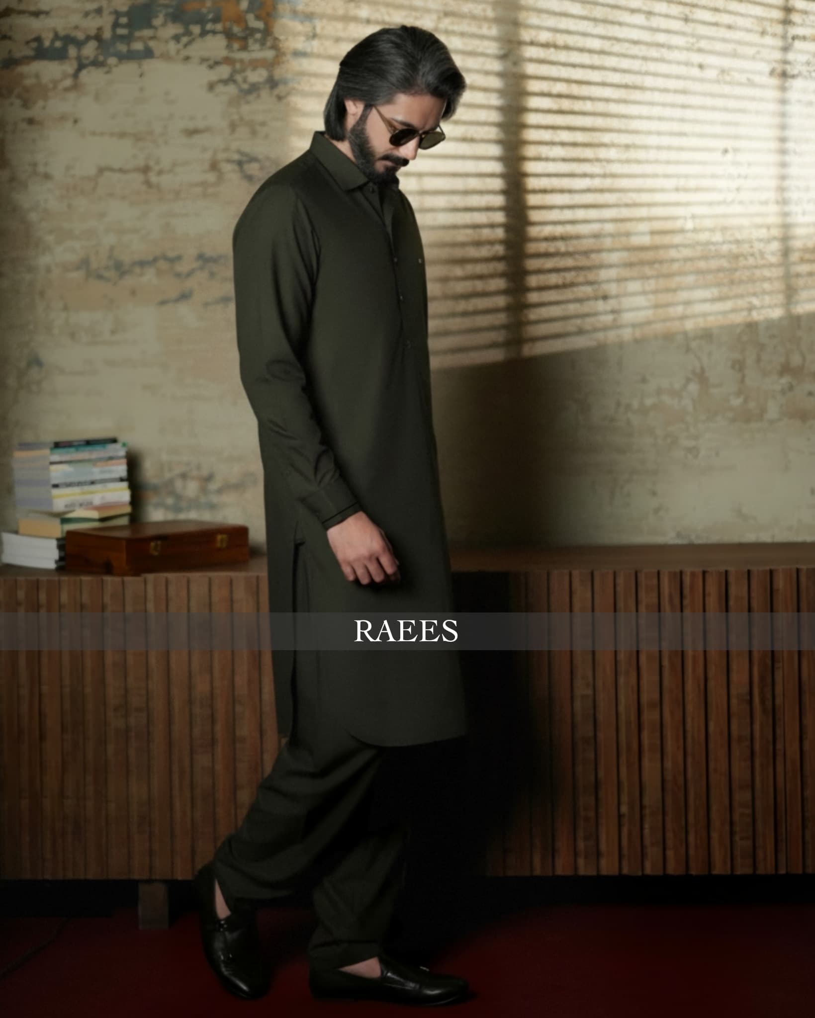 Green Jasper Textured Kameez Shalwar